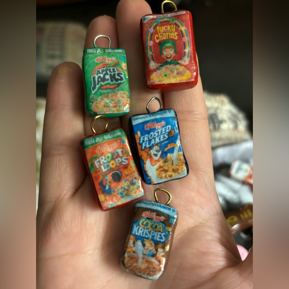 Cereal Box clay charm